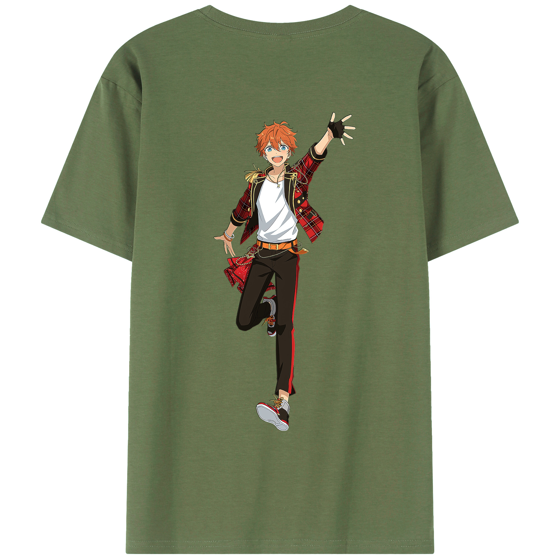 （画像用） あんさんぶるスターズ! Ensemble Stars 綿100％ メンズ半袖Tシャツ（バックプリント） 通気性